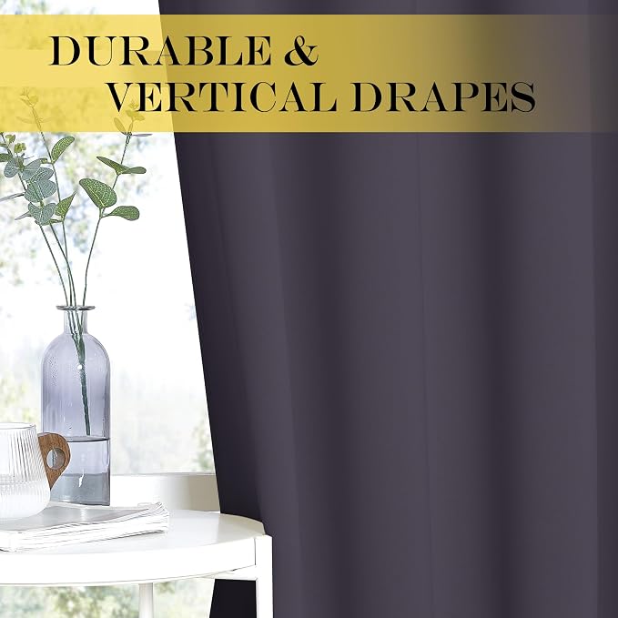 NICETOWN Greyish Purple Blackout Curtains - Image 3
