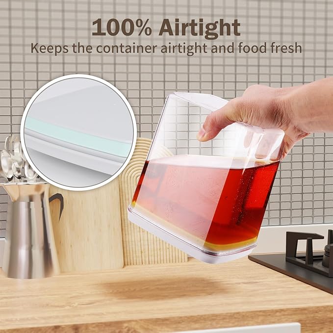 Melovom Pop Food Storage Containers Set Airtight Food Storage Containers with Pop Lids, Kitchen Pantry Organization and Storage, BPA Free, 2 x 2.8Qt