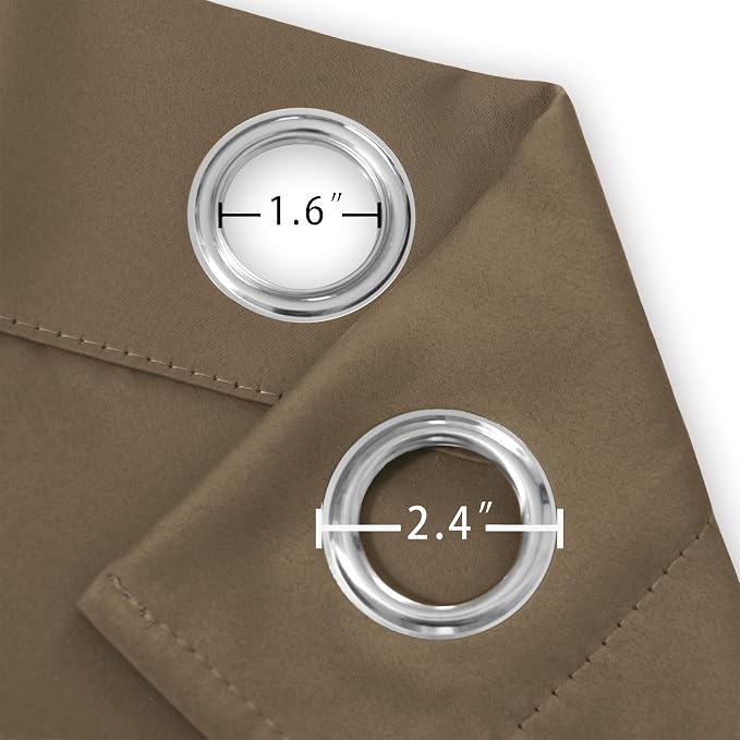 LEMOMO Brown Blackout Curtains/38 x 54 Inch/Set of Two Panels Grommet Living - Image 5