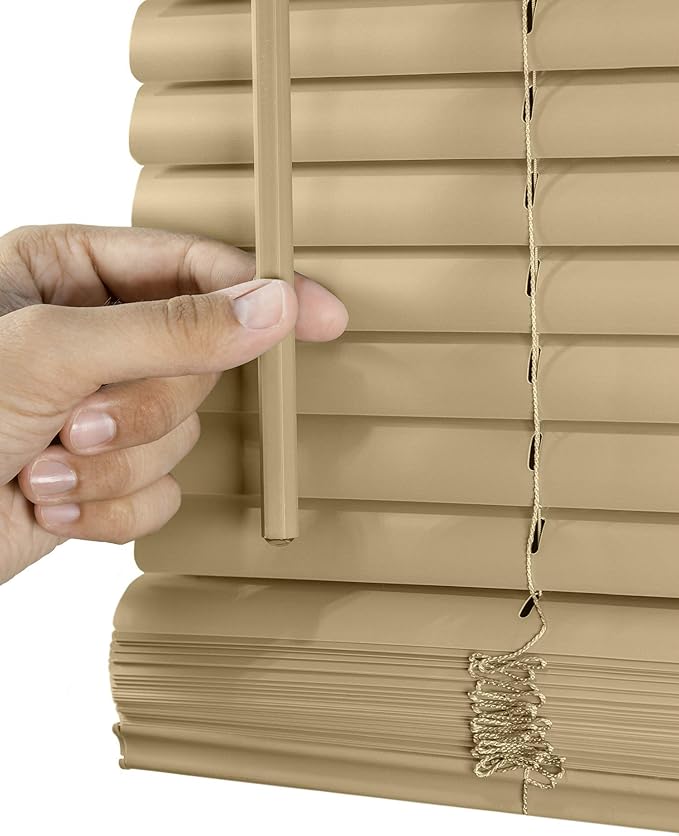 CHICOLOGY Mini Blinds for Indoor Windows – 24"W x 48"H, Cappuccino Horizontal - Image 3