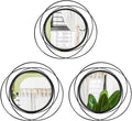 3 Set 9.5 Inch Black Circle Mirrors Wall Decor Iron Frame Wire Mirror Metal by Cityelf