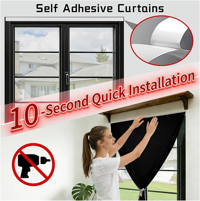 No-Sew 100% Blackout Shade - Image 3