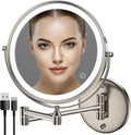 Rocollos Rechargeable Wall Mounted Lighted Makeup Mirror, 8 Inch Double-Sided by Rocollos
