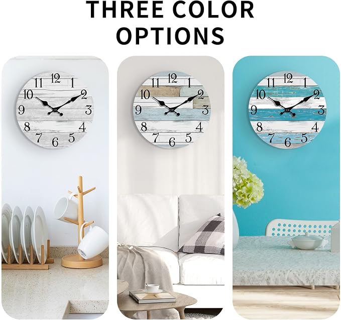 KECYET Wall Clock Battery Operated 10 Inch Gray Silent Non Ticking Country - Image 4