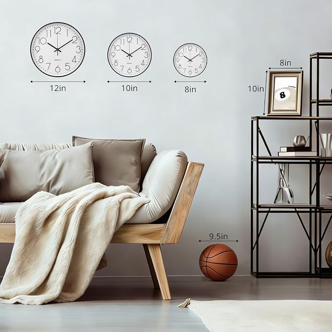 Wall Clock Non-Ticking Silent Modern Simple Style Round Decor Clock - Image 3