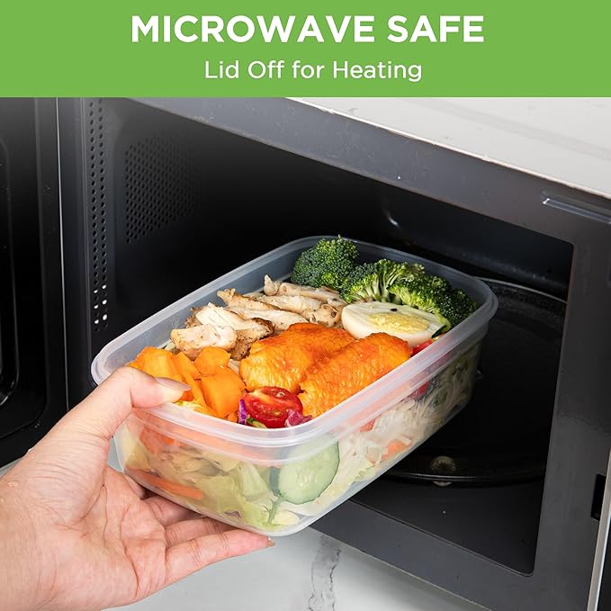 10-Pack Food Storage Containers with Airtight Leakproof Lids, BPA-Free Meal Prep Containers for Microwave/Dishwasher/Freezer, Pink, 47.3oz Each