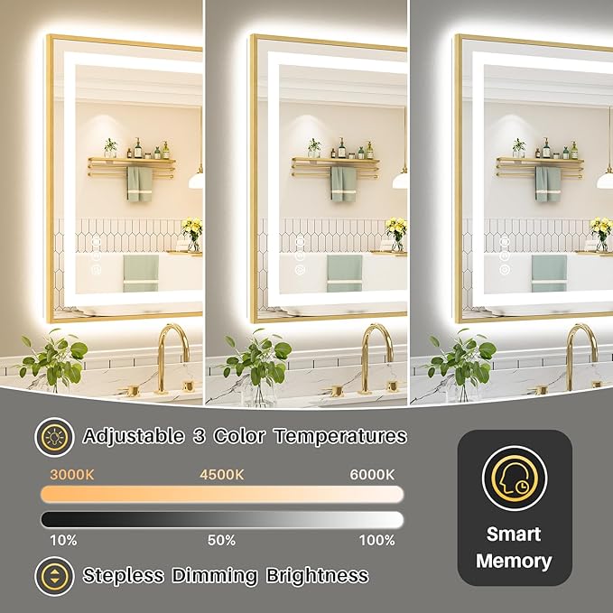 40x32 Inch LED Bathroom Mirror - Image 5