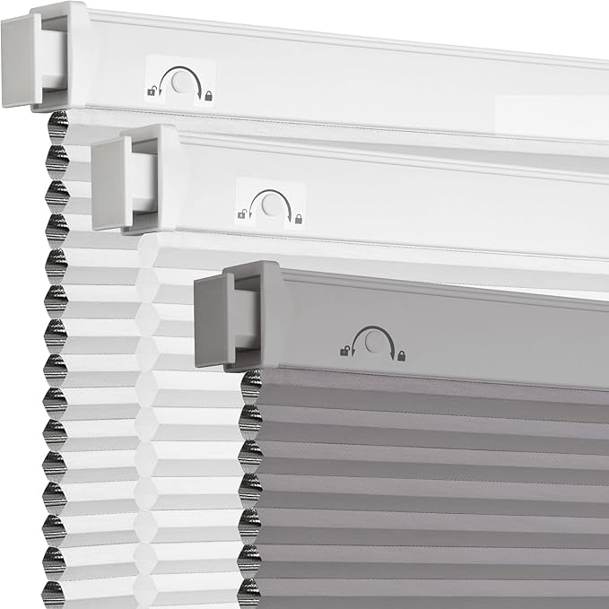 Grandekor No Drill No Tools Cordless Cellular Shades, 26.5" W x 64" H, UV by Grandekor
