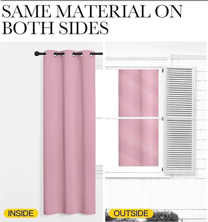 NICETOWN Bedroom Curtain Panels Blackout Draperies, Thermal Insulated Solid - Image 5