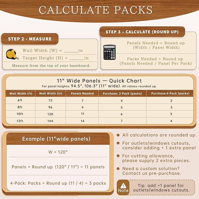 4 Pack Wood Panels for Wall, 106.3" × 11" Wood Slat Acoustic Panels, Soundproof - Image 6