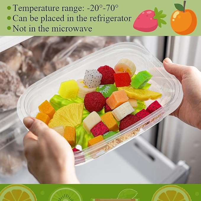 Chunful 36 Pcs 1 Compartment Transparent Snack Containers with Lids Disposable Bento Box Plastic Food Meal Prep Containers for Condiment Salad Dipping School Work Lunch