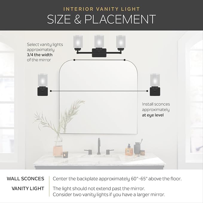 Kichler 24" 3-Light Vanity Bath Light in Chrome, Modern Bathroom Light - Image 13