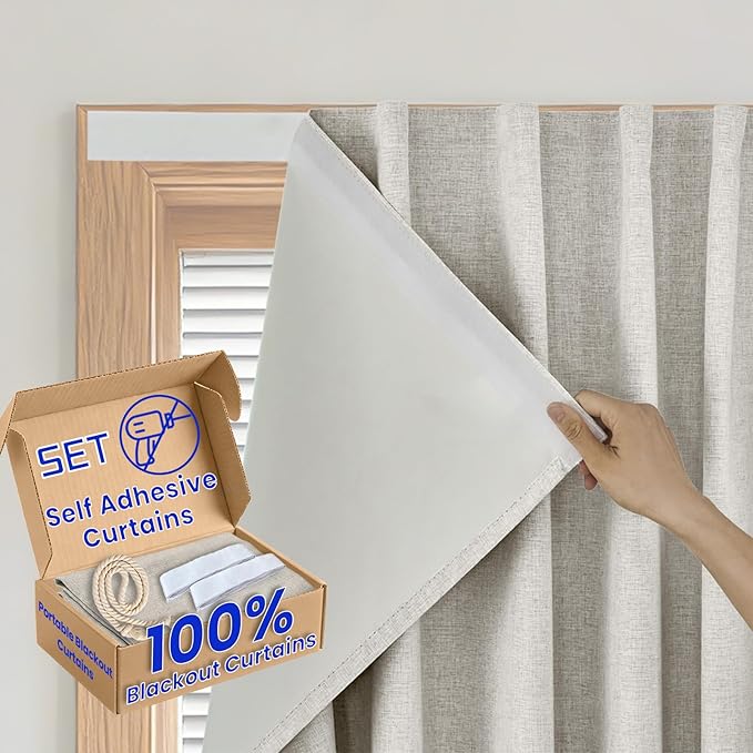 Adhesive 100% Blackout Curtain by Sovtfides