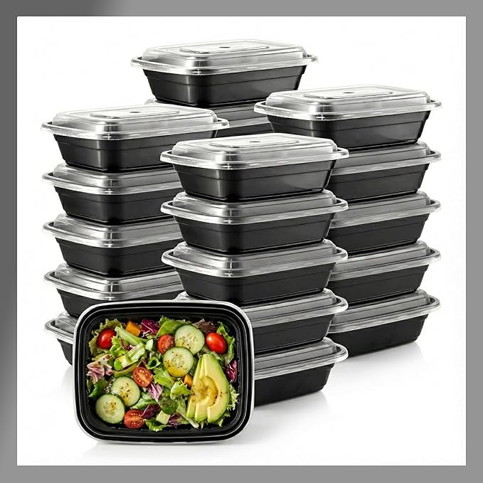 Meal Prep Containers [150 Set] x [16 oz] with Lids, 1 compartment, Stackable, Reusable, Leakproof, Food Safe, Microwave, Freezer & Dishwasher Safe for Food Prep Storage Bento (150 Set, 16 oz)