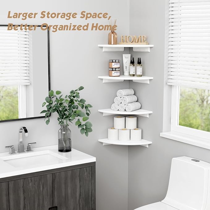 Forbena Corner White Floating Book Shelves - Image 3