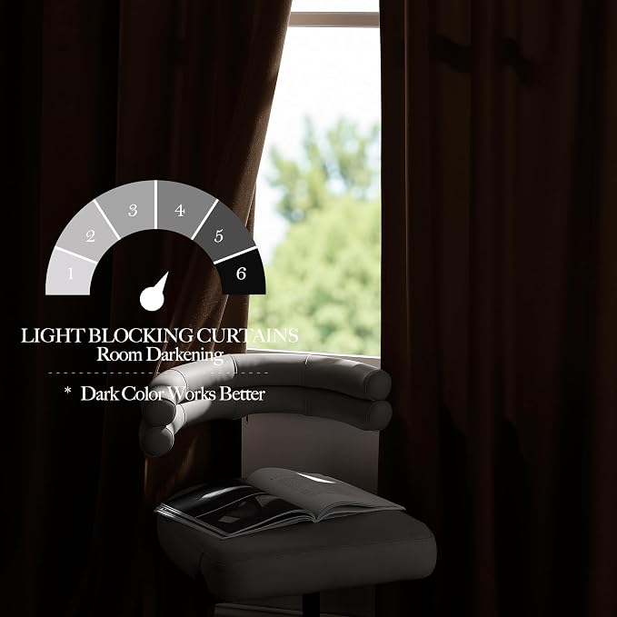 NICETOWN Brown Velvet Curtains, Thermal Insulated Sound Reducing Heavy Matt - Image 7
