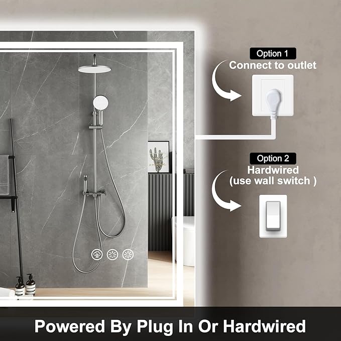 Ratsamee 40x30 Inch LED Bathroom Mirror - Image 6