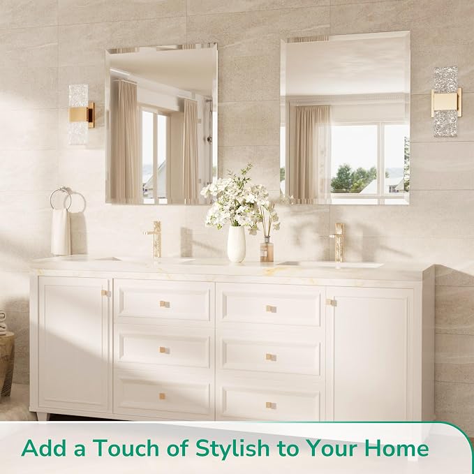 TokeShimi 42x36 Beveled Frameless Bathroom Mirror Decorative, Bathroom Vanity - Image 3