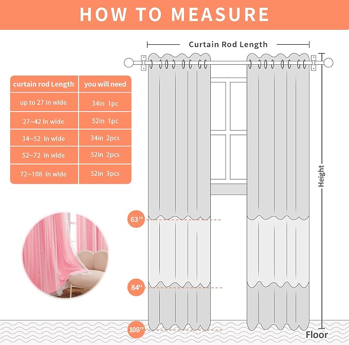 XiDi Curtains for Bedroom Decor Pink34/96/1 US - Image 3