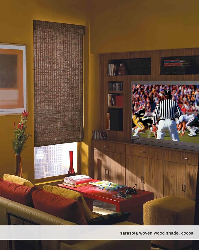 Cordless Woven Wood Roman Shades, 30W x 48H, Hatteras Camel, Sizes 20-72 Wide - Image 5