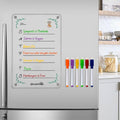 Acrylic Magnetic Menu Planner for Refrigerator – Dry Erase Board for Fridge with Markers, Clear Weekly Meal Planning Board, Kitchen Organizer for Grocery & Shopping List