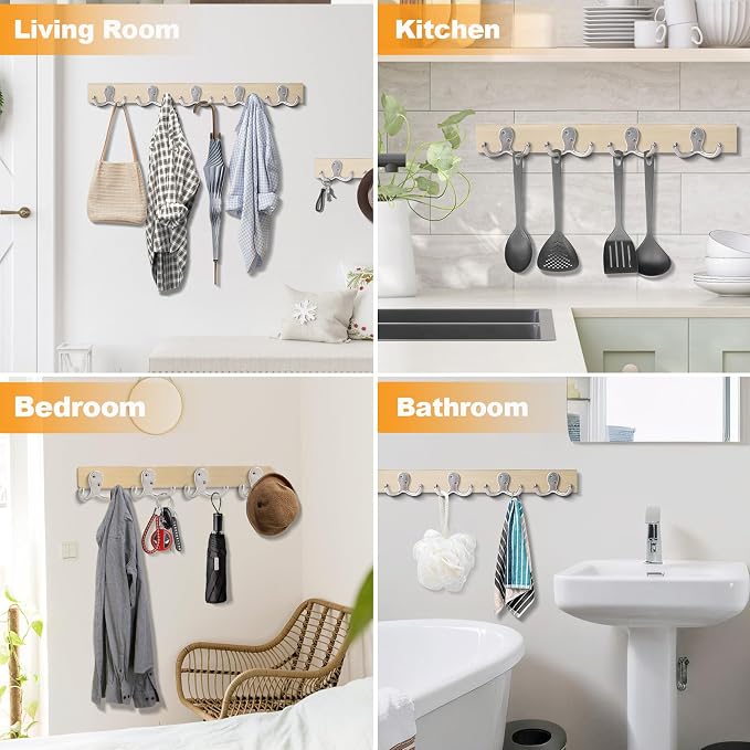 CBWLWJ 20 Pack Coat Hooks Wall Hooks - Image 2