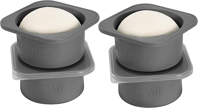 Stackable Silicone Artisan Pizza Dough Proofing Proving Boxes with Air-tight Lids-4pack-500ml Volume for 250g Dough Ball (Space Grey)