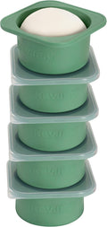 PLUS-Large 1000ml Pizza Dough Proofing Boxes for DIY Artisan Pizza, Food Grade Silicone Stackable Containers with Lids, Sturdy Reinforced Steel. Freezer, Fridge, Dishwasher Safe (5Green Plus)