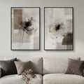 Framed Neutral Abstract Floral Wall Art by MXART