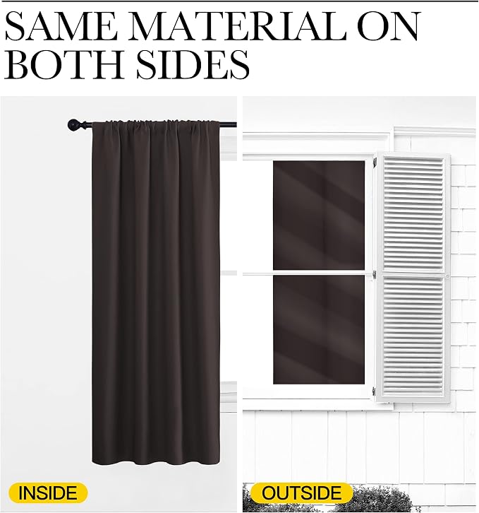 NICETOWN 2 Panels Blackout Curtains, Rod Pocket Thermal Insulated Drapess - Image 7