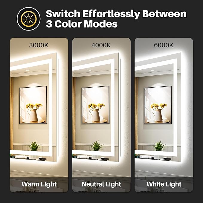 Briivue 48x30 Inch LED Bathroom Mirror - Image 4