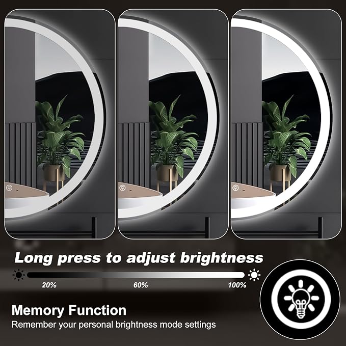 Sweetcrispy 36-Inch Round LED Bathroom Backlit Mirror - Image 6