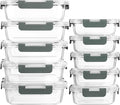 [10-Pack] Glass Meal Prep Containers with Lids, MCIRCO Food Storage Containers with Snap Locking Lids, Airtight Lunch Containers, Microwave, Oven, Freezer and Dishwasher