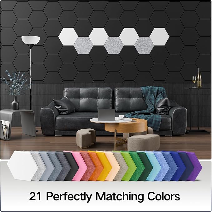 8 Pack Self-adhesive Acoustic Panels 12" X 10" X 0.4" - Image 6