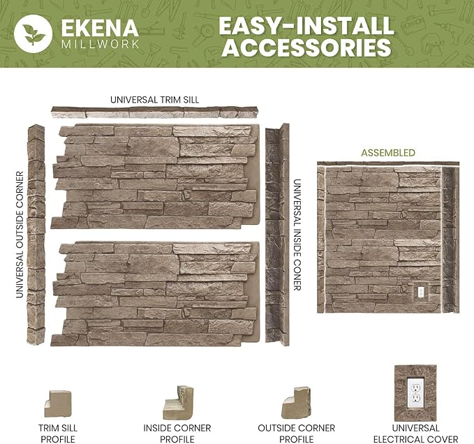 EverStone Cobblestone Faux Stone Panel, Harbor Mist Color - Image 15