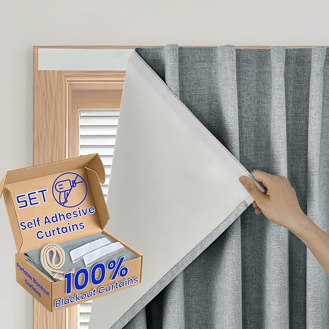 Self-Adhesive 100% Blackout Curtain by Sovtfides
