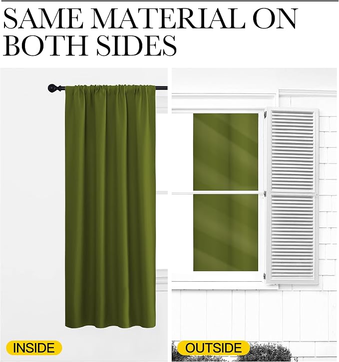 NICETOWN Kitchen Curtains, Short Blackout Drapes, Thermal Insulated Blackout - Image 5