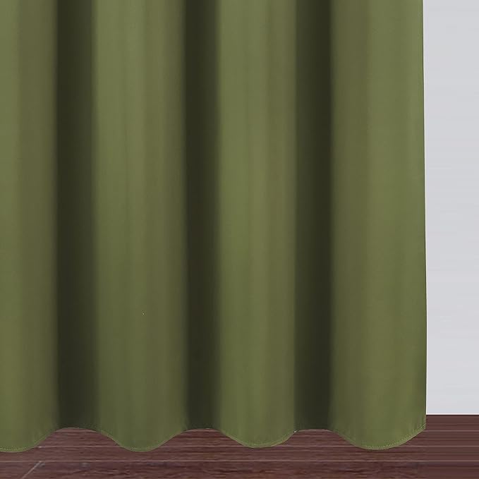 LEMOMO Olive Green Thermal Blackout Curtains/42 x 84 Inch/Set of 2 Panels Room - Image 9