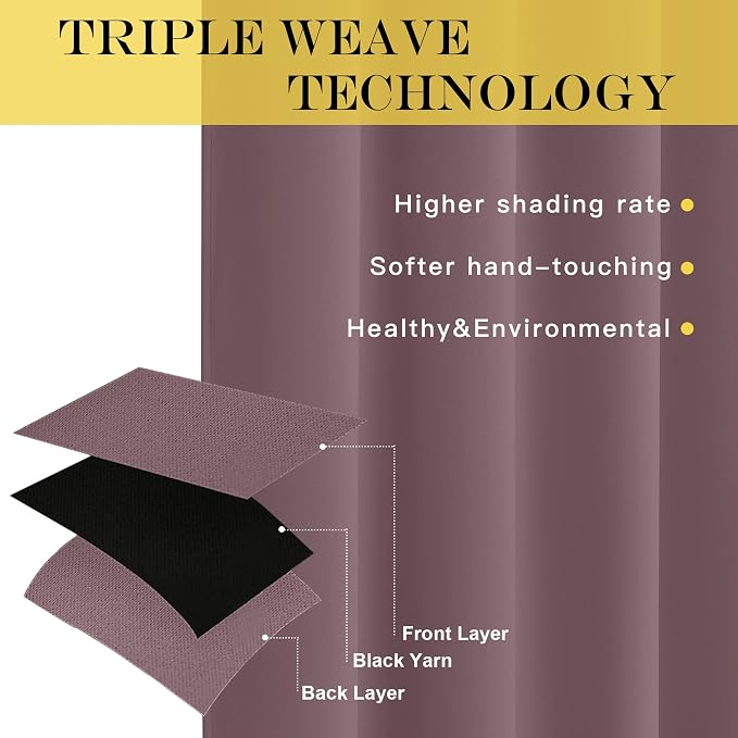 NICETOWN Privacy Room Divider Curtain Thermal Blackout Curtain - Image 3
