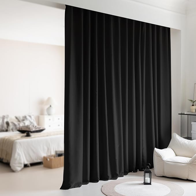 Room Divider Curtains, Extra Wide Theater Curtains Perfect by KNEOQIT
