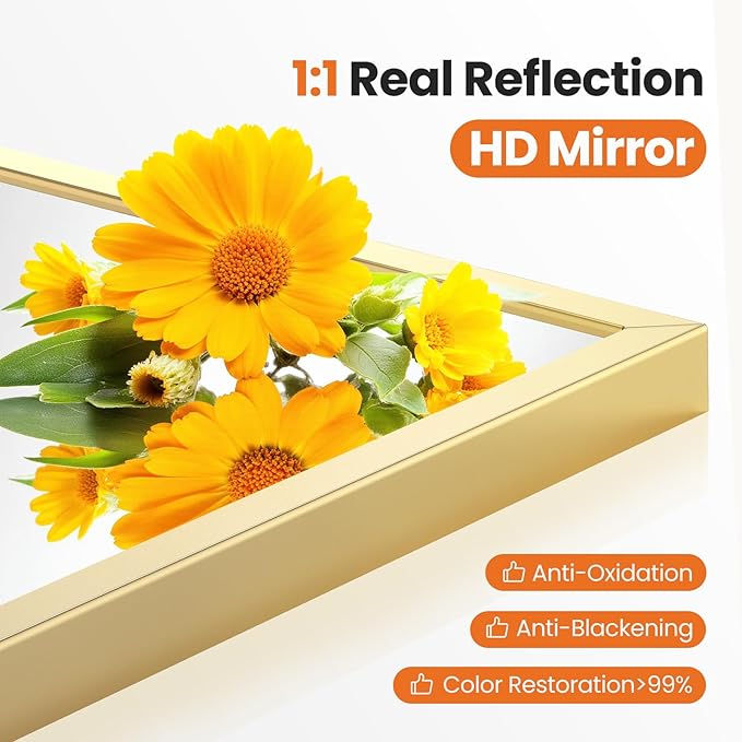 NEWBULIG 26X38 Inch Arched Bathroom Mirror - Image 3