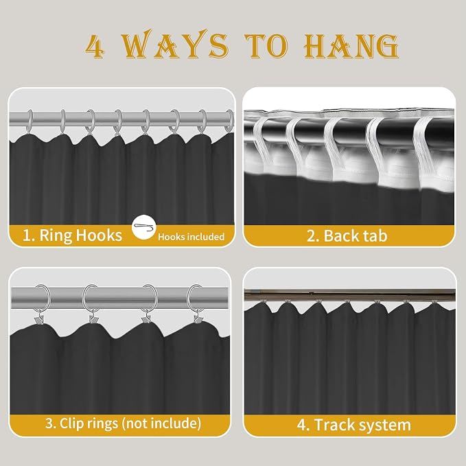 Room Divider Curtains for Ceiling Track Rod, 4.3 ft Wide x 8 ft Tall, 1 Panel - Image 3