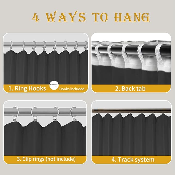 Room Divider Curtains for Ceiling Track Rod, 4.3 ft Wide x 10 ft Tall, Light - Image 6