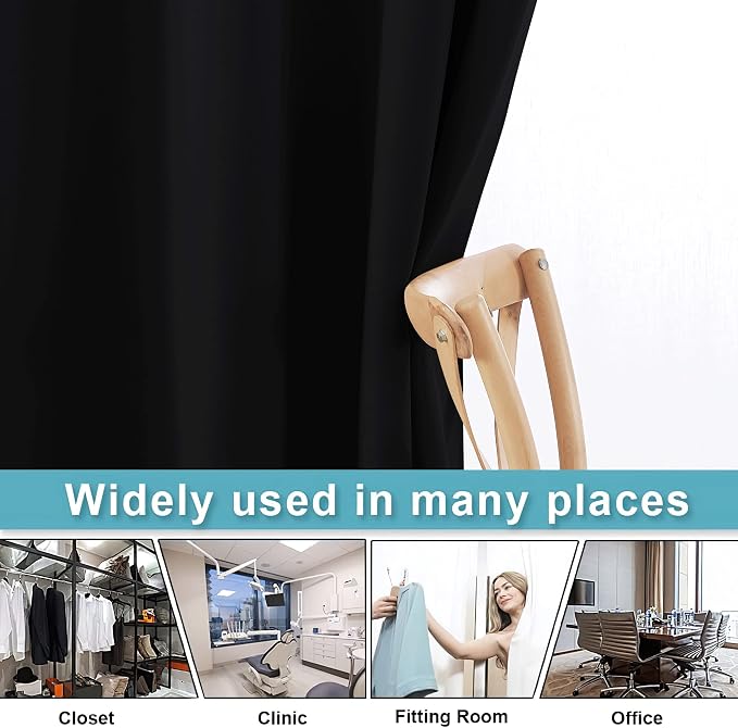 RYB HOME Extra Wide Long Curtain Privacy Office Space Divider Wall Panel - Image 6