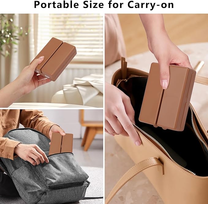 FYY Daily Pill Organizer,2 Pcs 7 Compartments Portable Pill Case Travel Pill Organizer,[Folding Design] Pill Box for Purse Pocket to Hold Vitamins,Cod Liver Oil,Supplements and Medication-Brown
