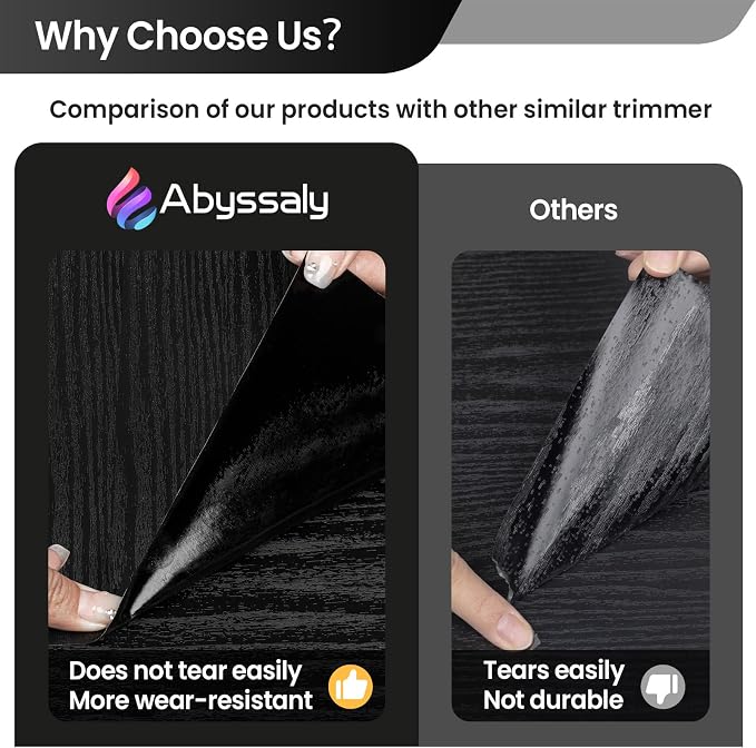 Abyssaly Black Wood Peel and Stick Paper 35.6 in X 118 in Decorative - Image 2
