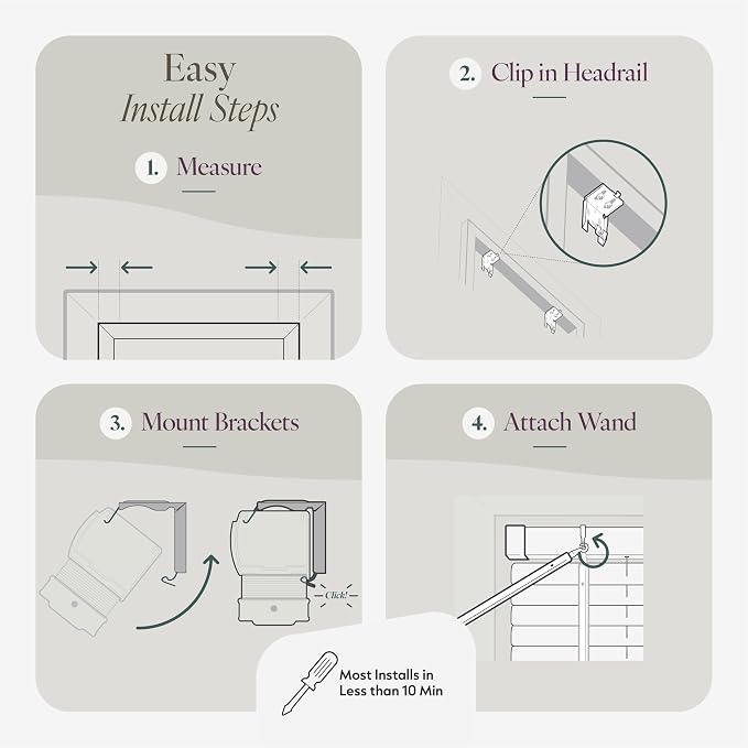 CHICOLOGY Cordless Mini Blinds for Indoor Windows, 30.25" W x 36" H, Light - Image 5