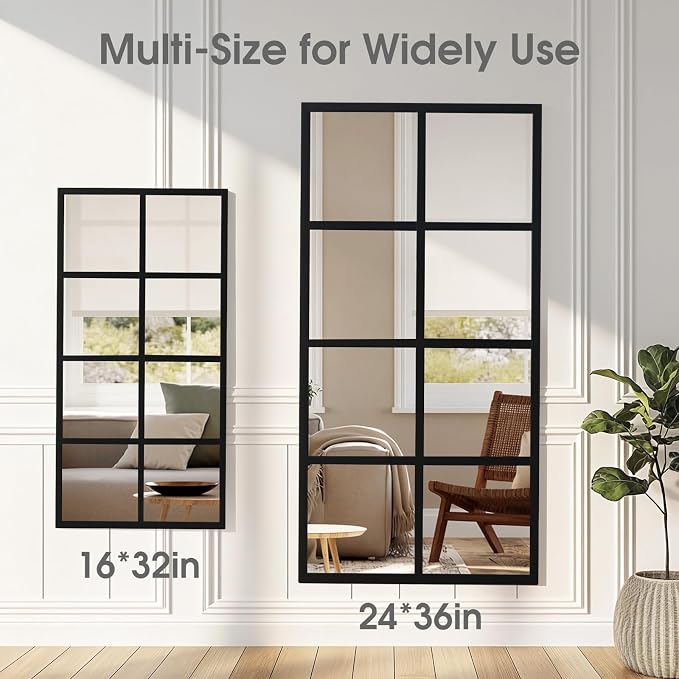 DUMOS Window Pane Mirror, 16x32 Inch Mirrors - Image 6