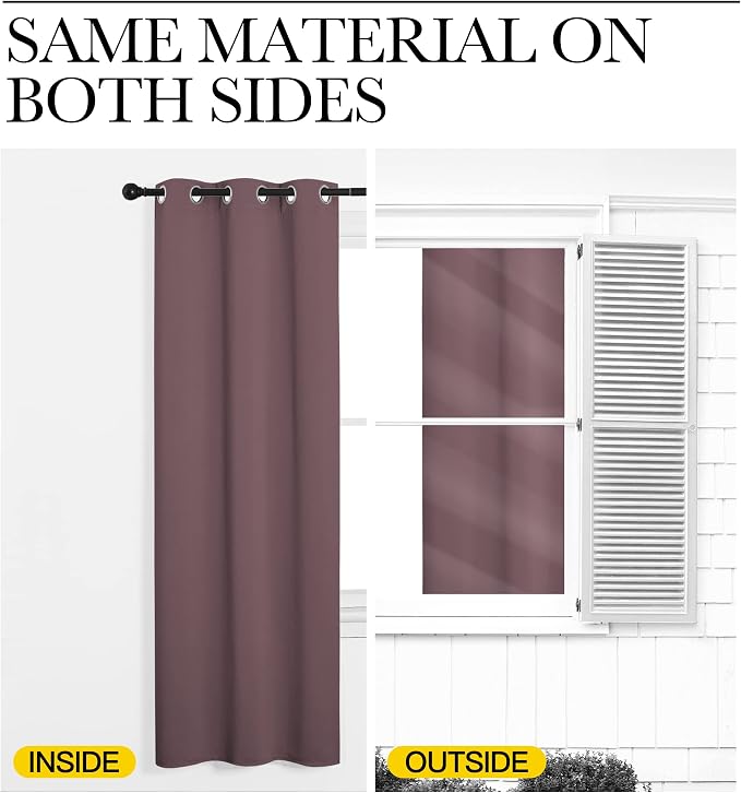 NICETOWN Dry Rose Blackout Curtains 78" Long - Image 6