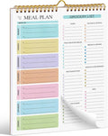 Joyberg Weekly Meal Planner Notebook 8.5x11”, 50 Sheets Weekly Meal Planner Magnetic, Double Helix Meal Planner and Grocery List, Wall-Mountable Menu Planner for Fridge Notepad for Daily & Plan